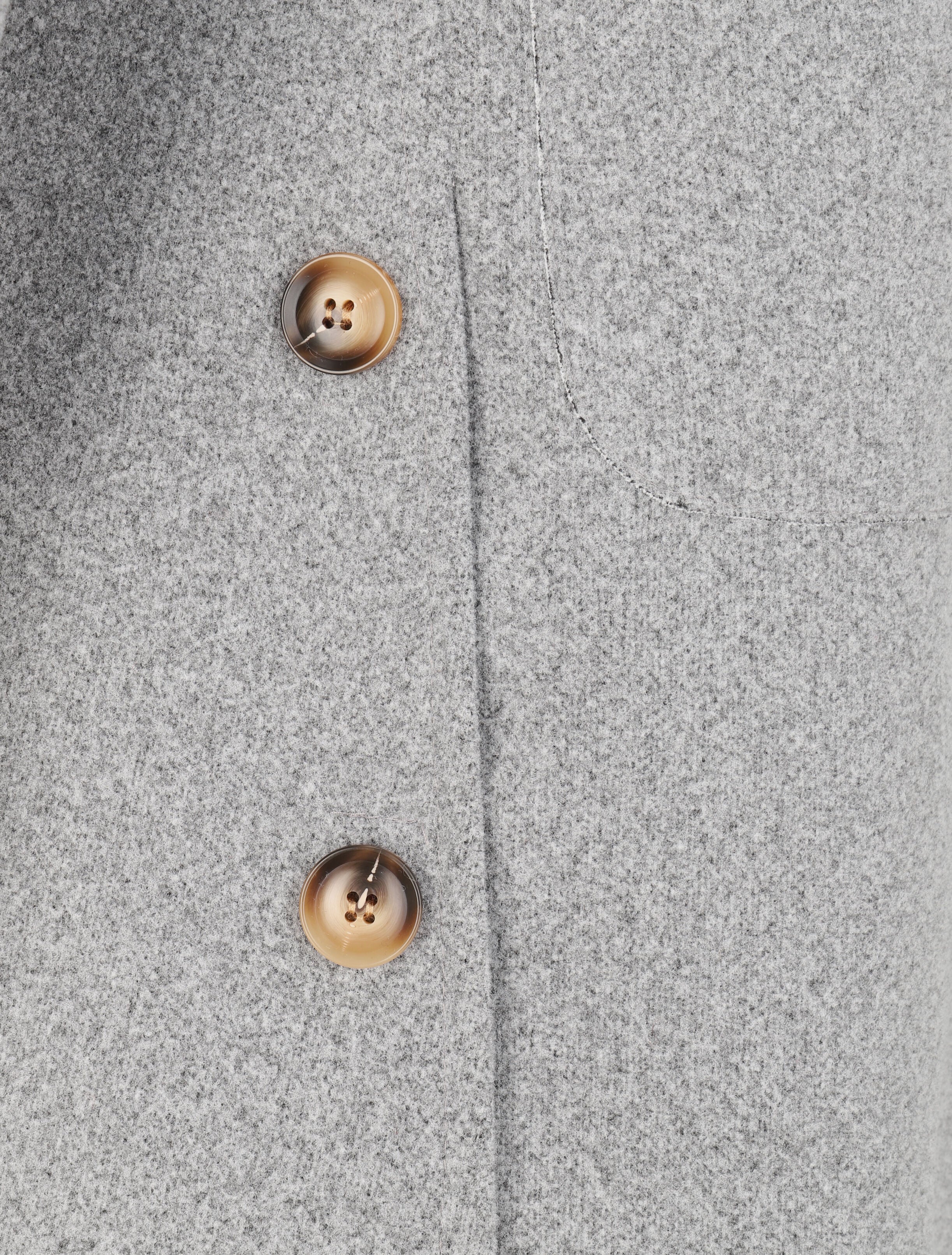 Manteau long à bords asymétriques et détail boutons - Gris - 4
