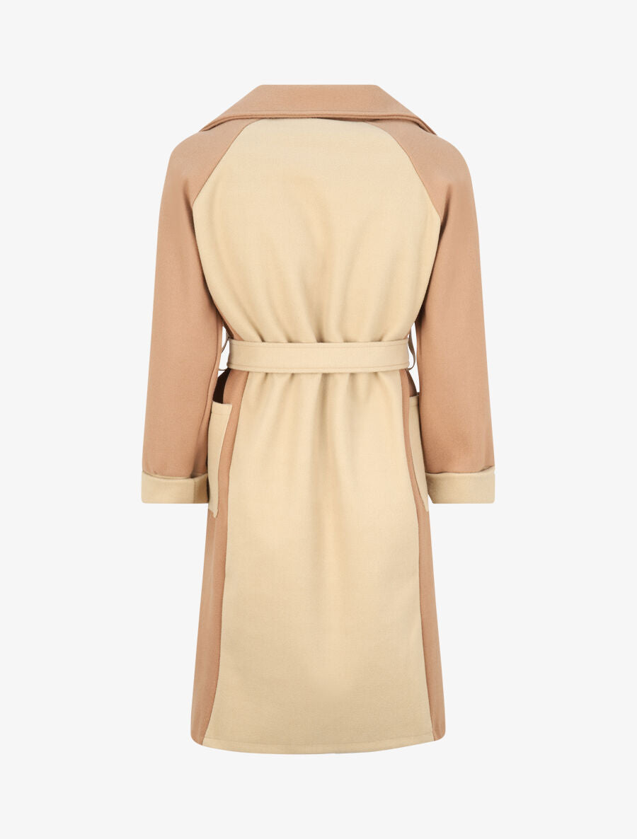 Manteau long color block - Beige/camel - 2