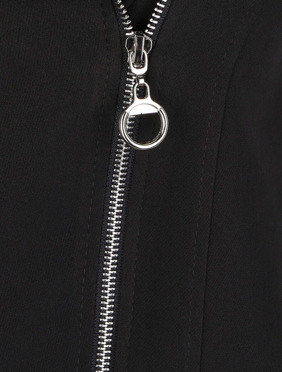 Veste zippée à bord ceinturé - noir - 3