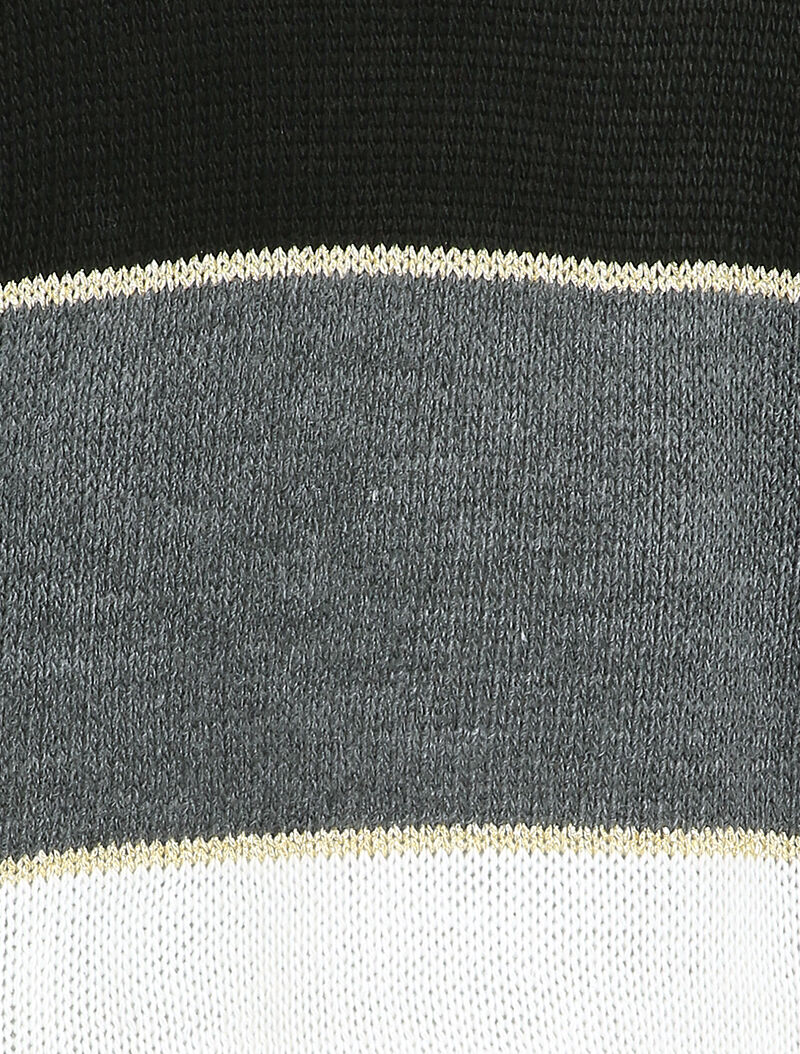 Pull loose à rayures et détails irisés - Bleu canard - 3