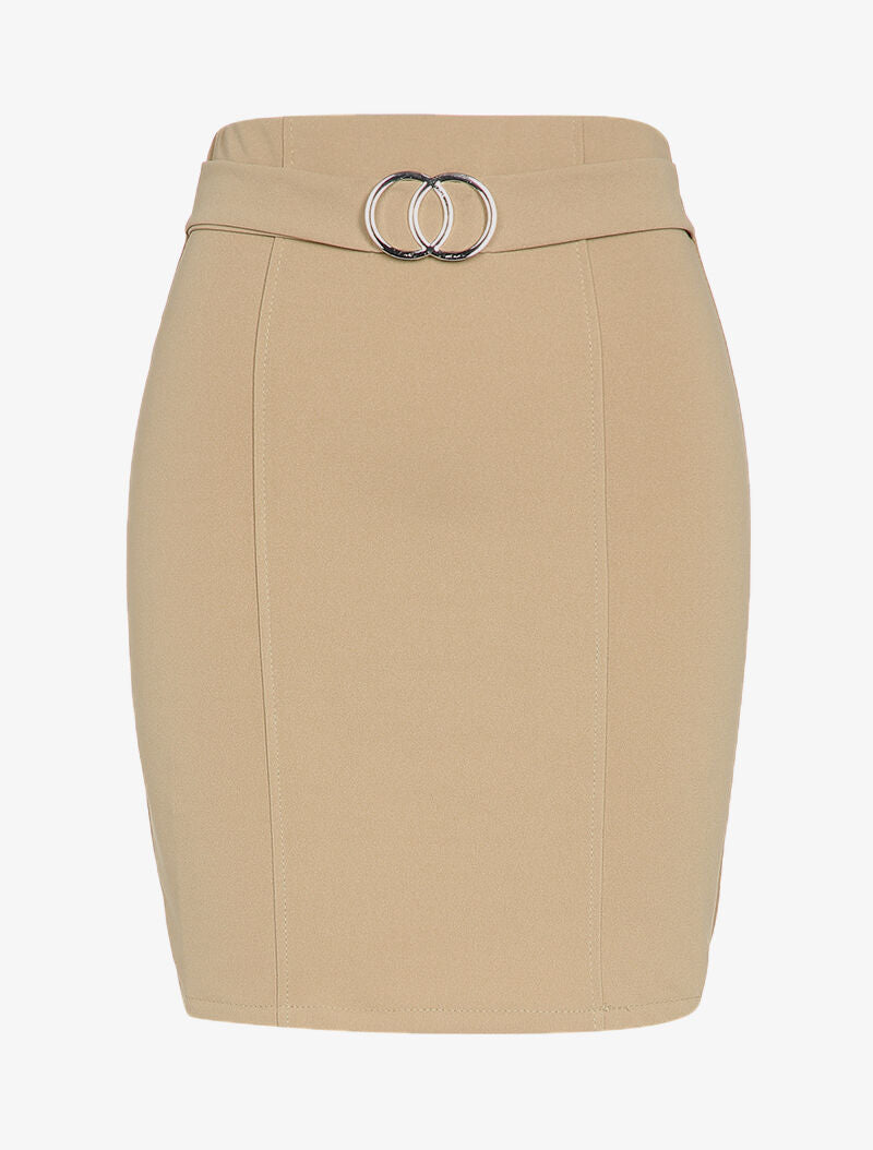Jupe crayon à ceinture en trompe l&