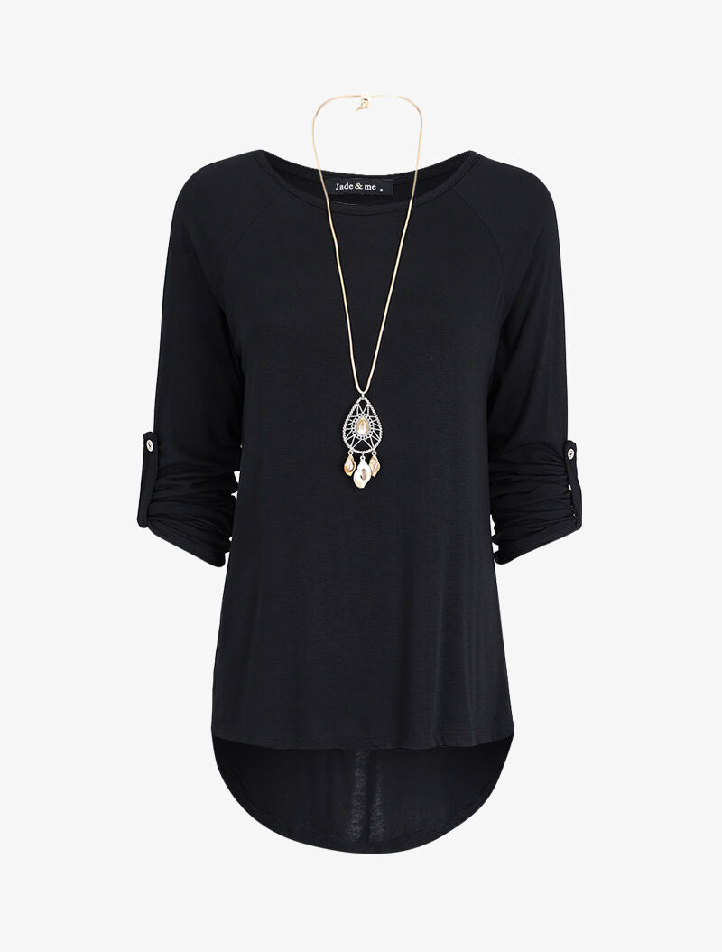 Tunique oversize avec sautoir - Noir - 6