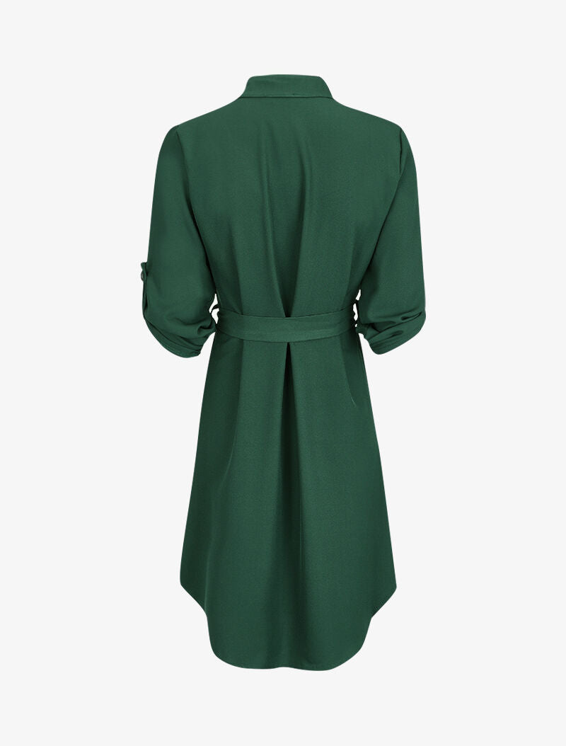Robe chemise unie - Vert - 2