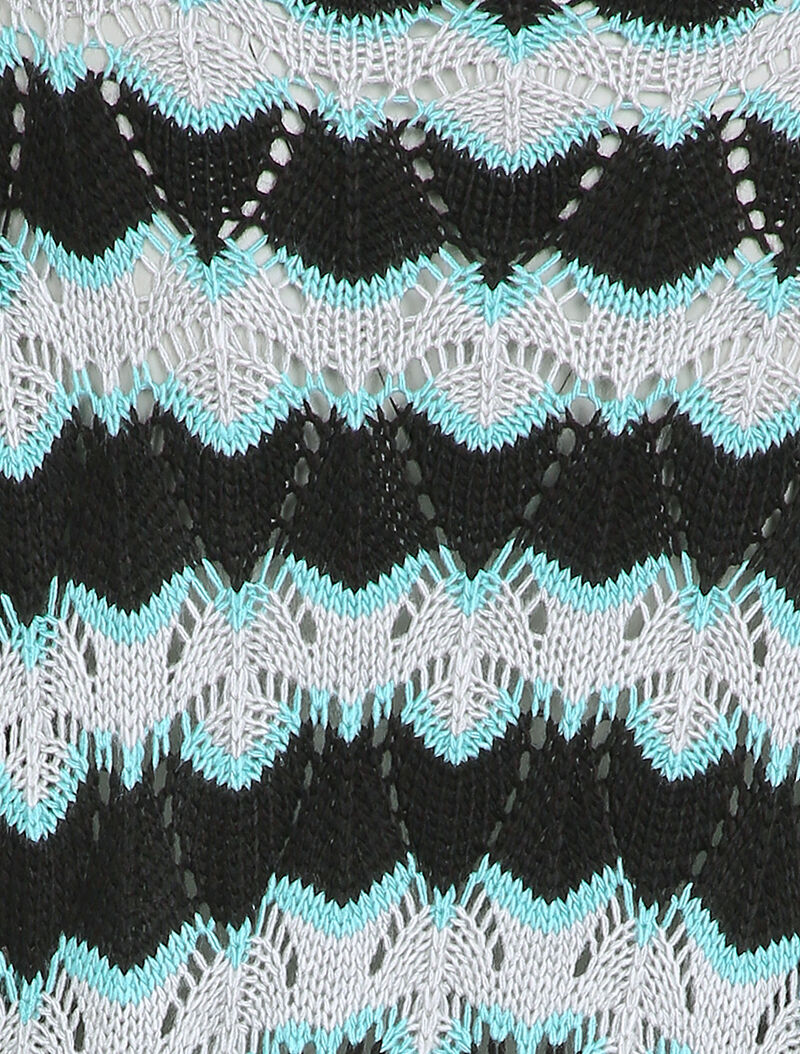 Pull en maille à rayures stylisées et col montant - Noir - 3
