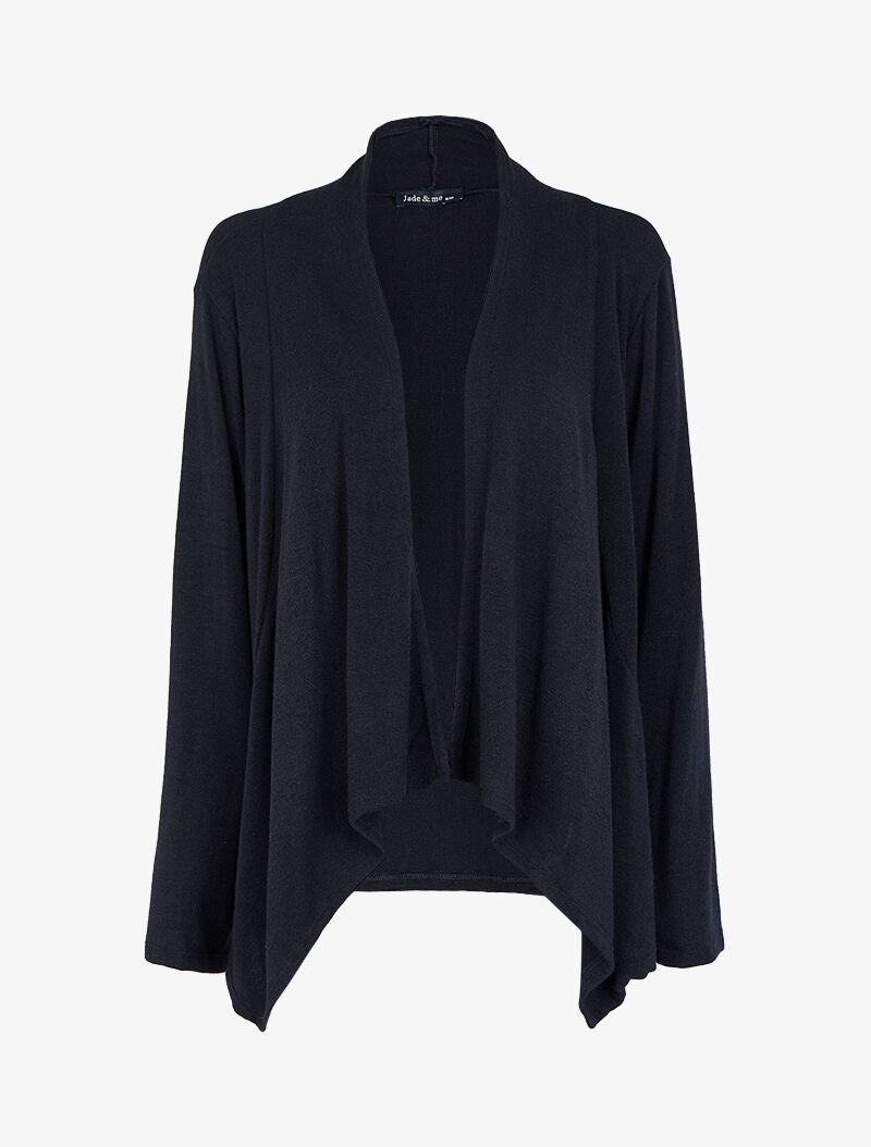 Gilet col châle et pans asymétriques - Noir - 1