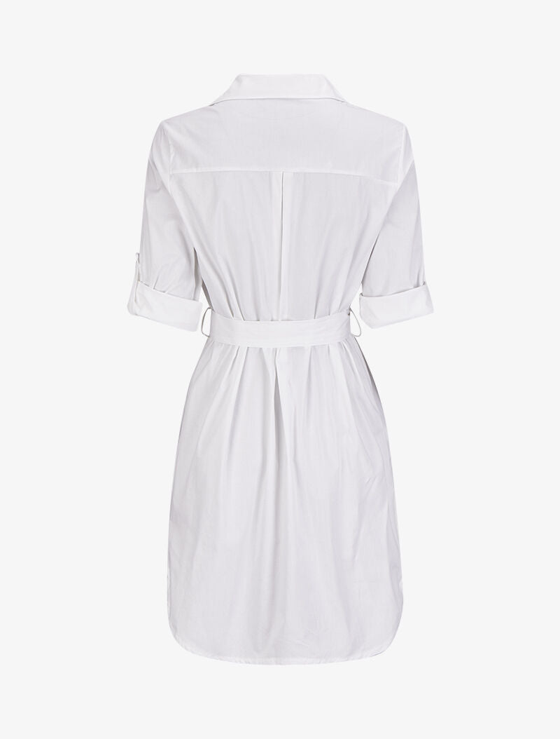 Tunique façon chemise unie - Blanc - 2