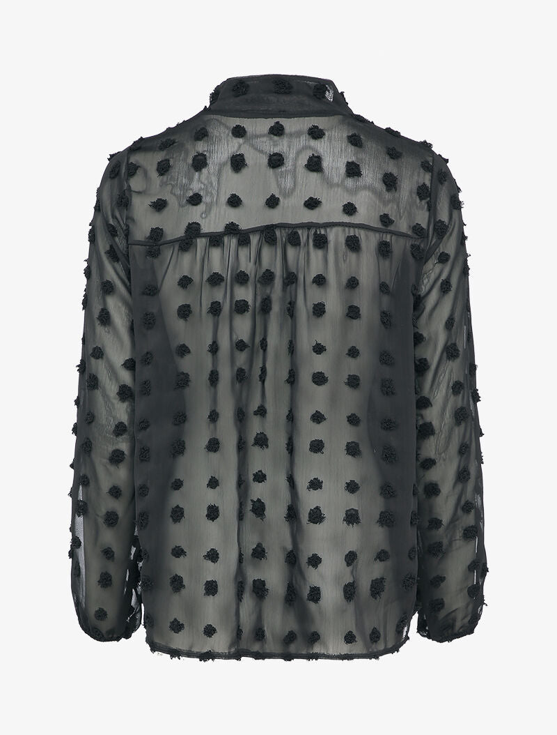 Blouse en mousseline à plumetis - Noir - 2