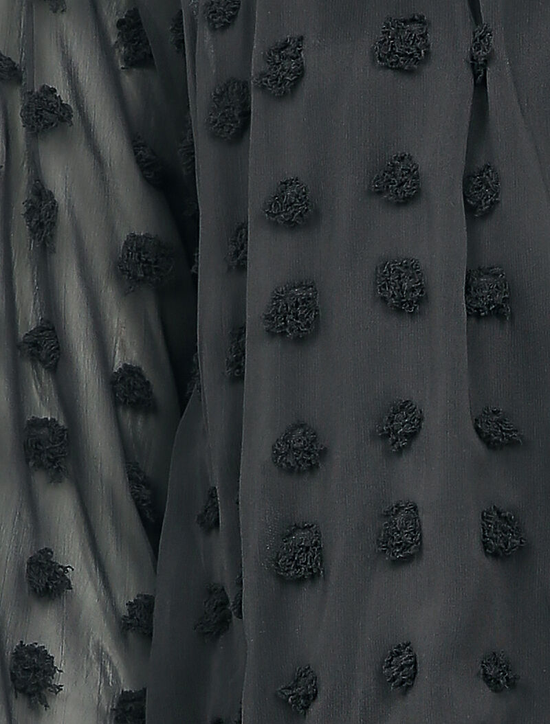 Blouse en mousseline à plumetis - Noir - 3