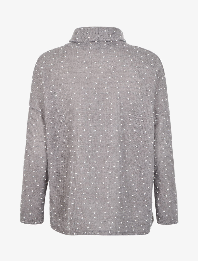 Pull col roulé oversize à plumetis - Gris foncé - 2