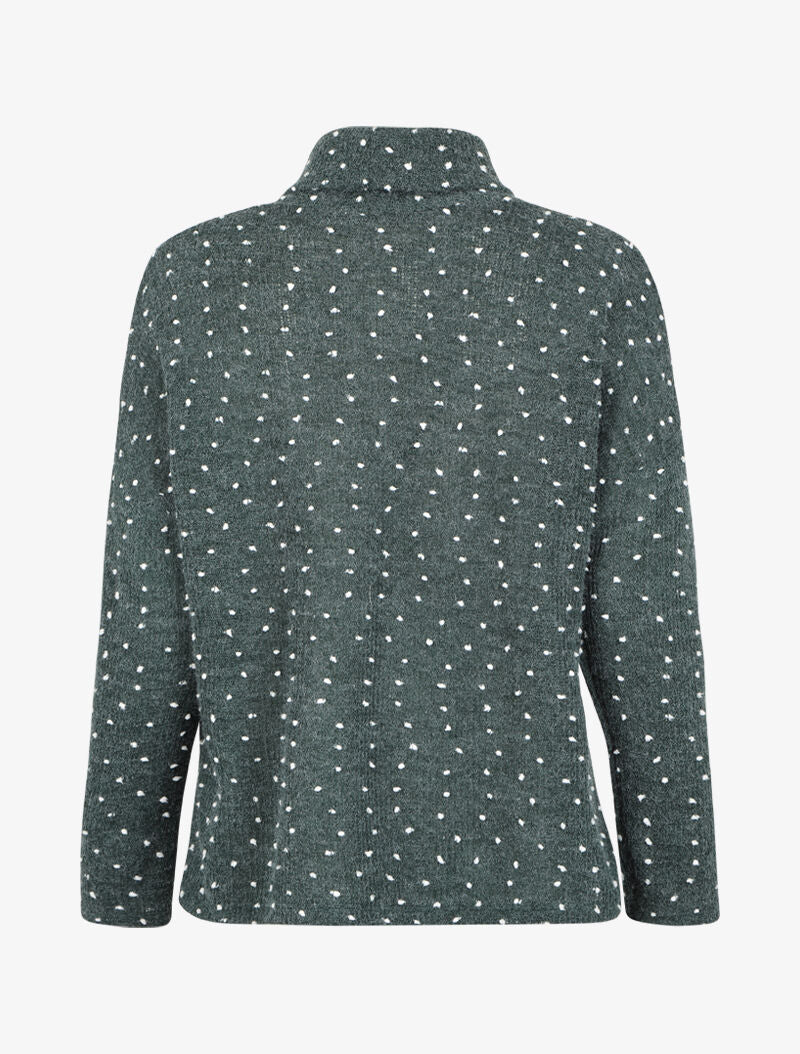 Pull col roulé oversize à plumetis - Vert - 2