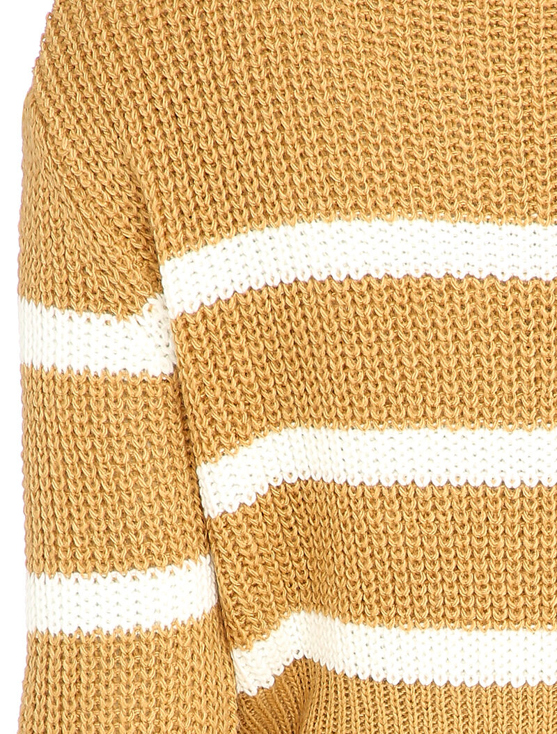 Pull à rayures contrastantes - Camel - 3