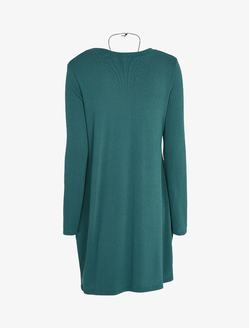 Robe pull fluide avec sautoir - Bleu - 2
