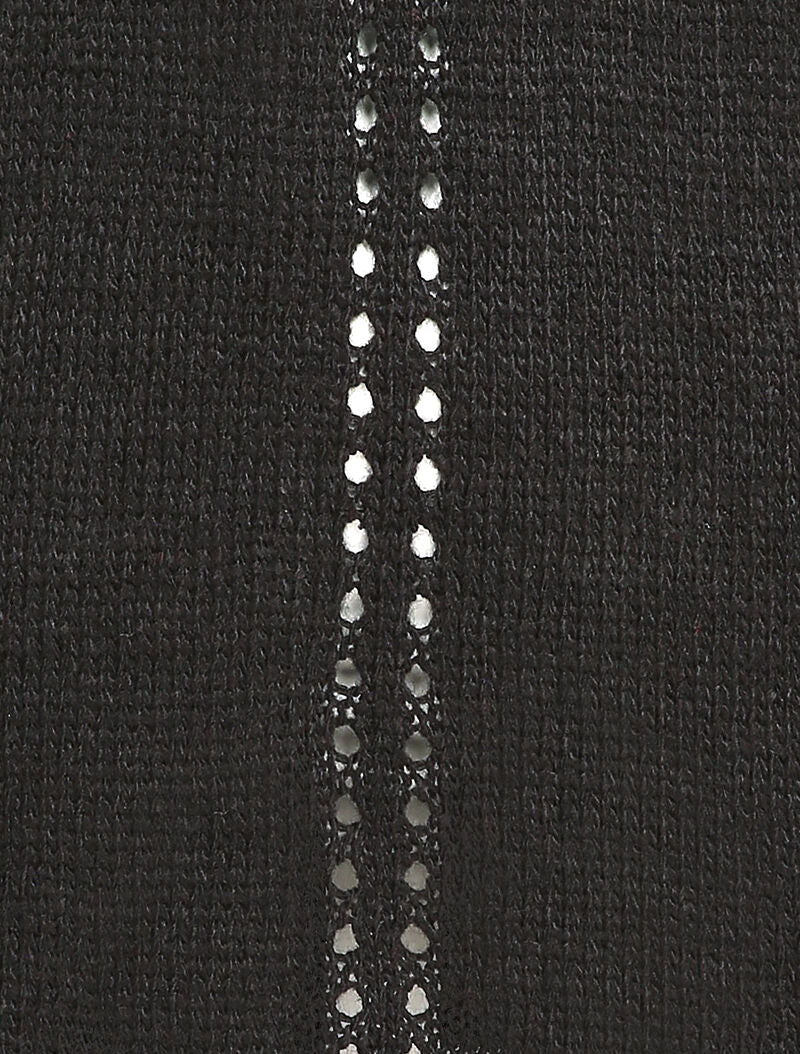 Pull à dos long ajouré et stylisé - Noir - 3