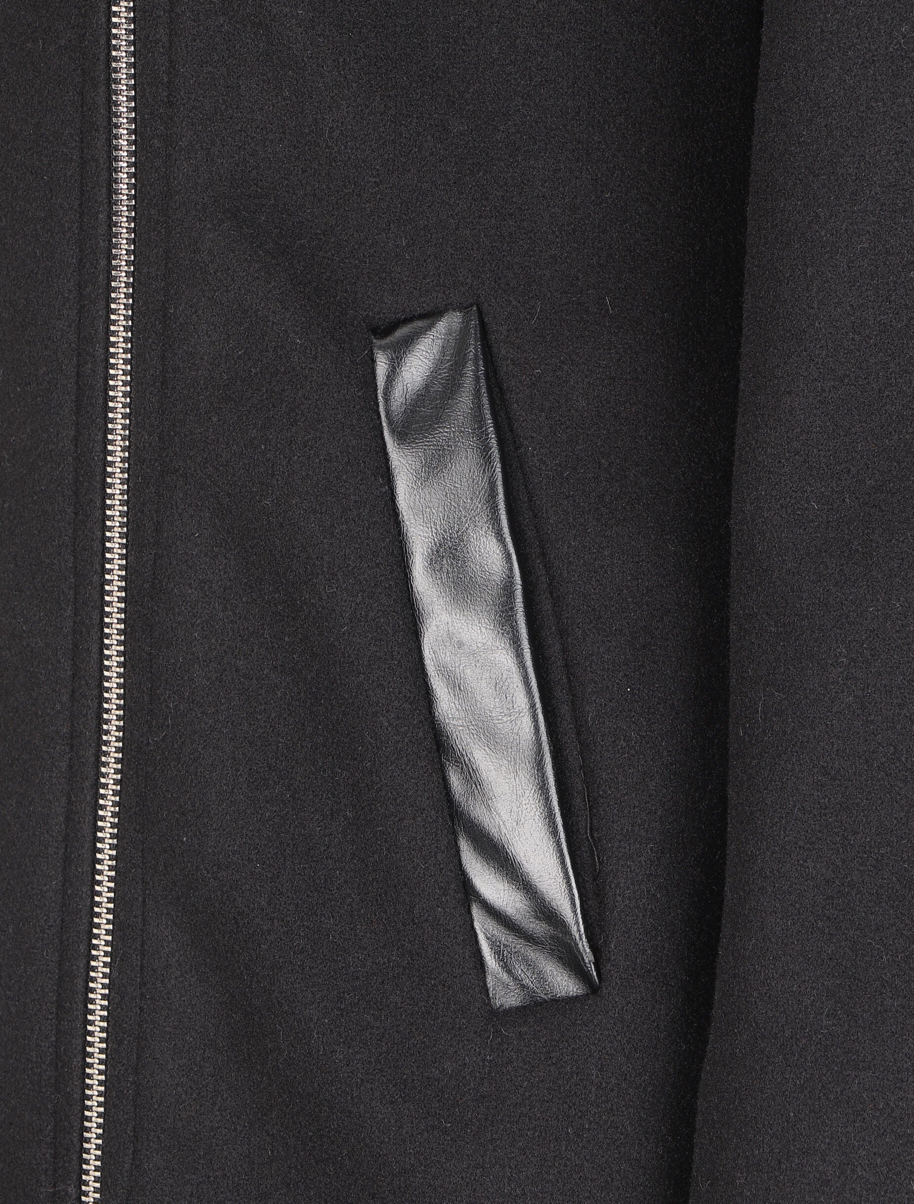 Manteau à capuche et à zip asymétrique - Noir - 3