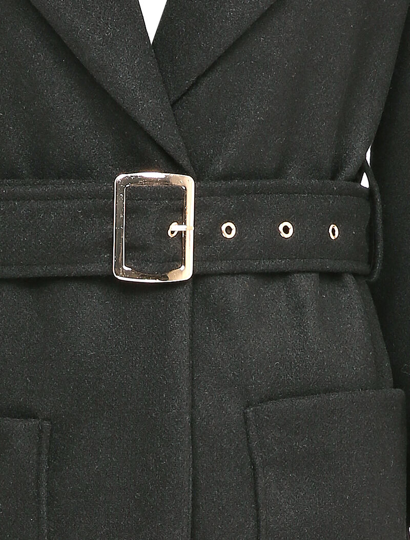 Manteau long à manches ballon - Noir - 3