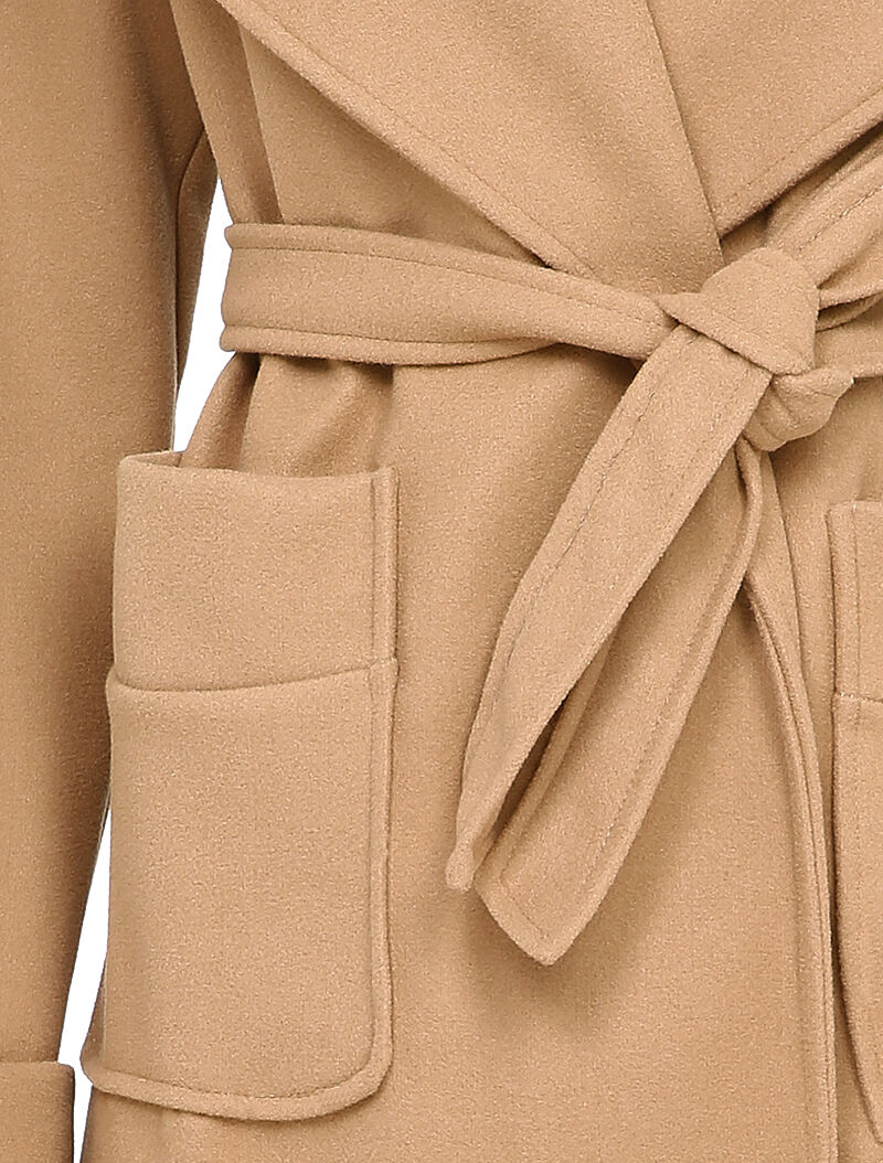 Manteau long oversize à col châle - Camel - 3