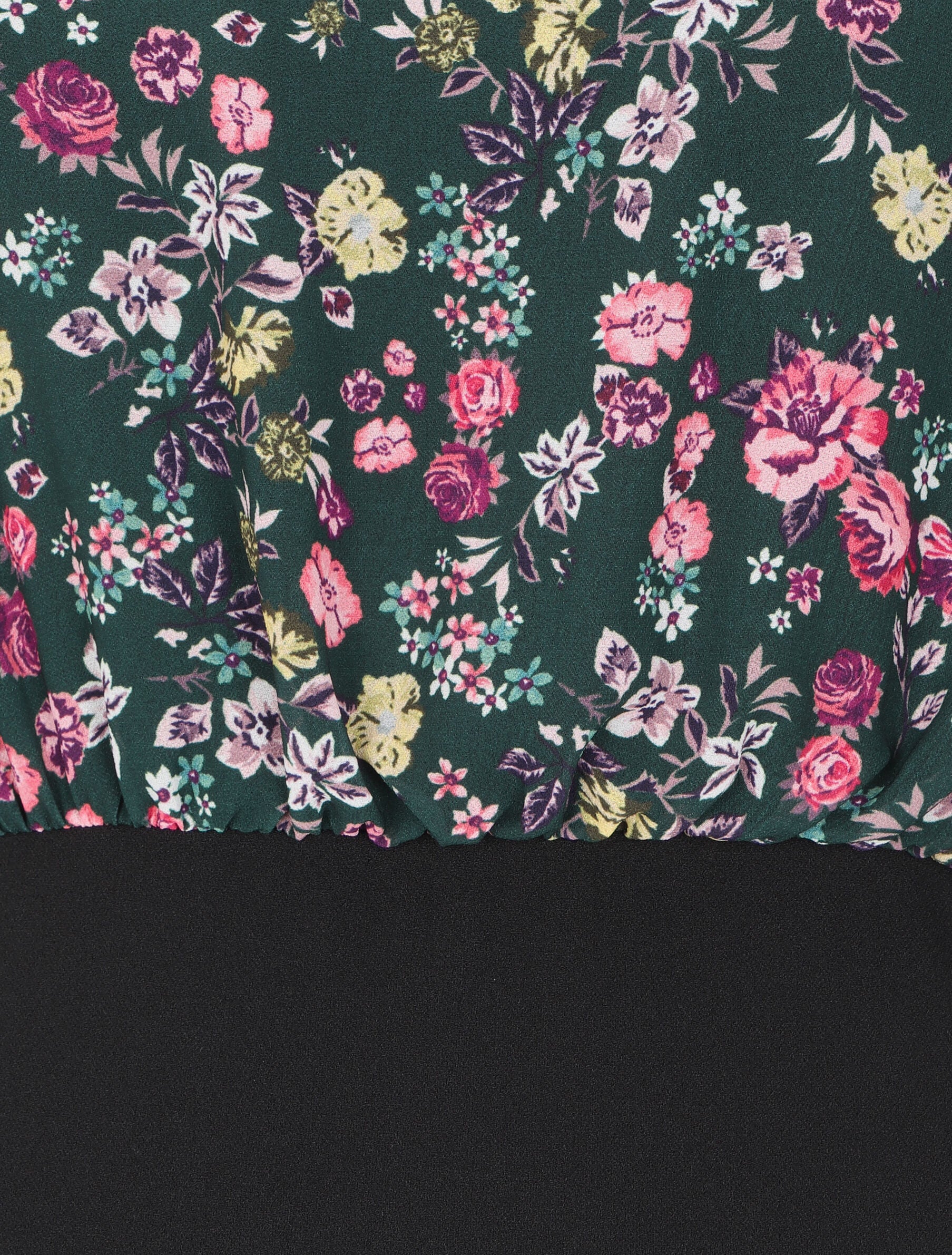 Robe volantée à motif fleurs sauvages - Vert - 3