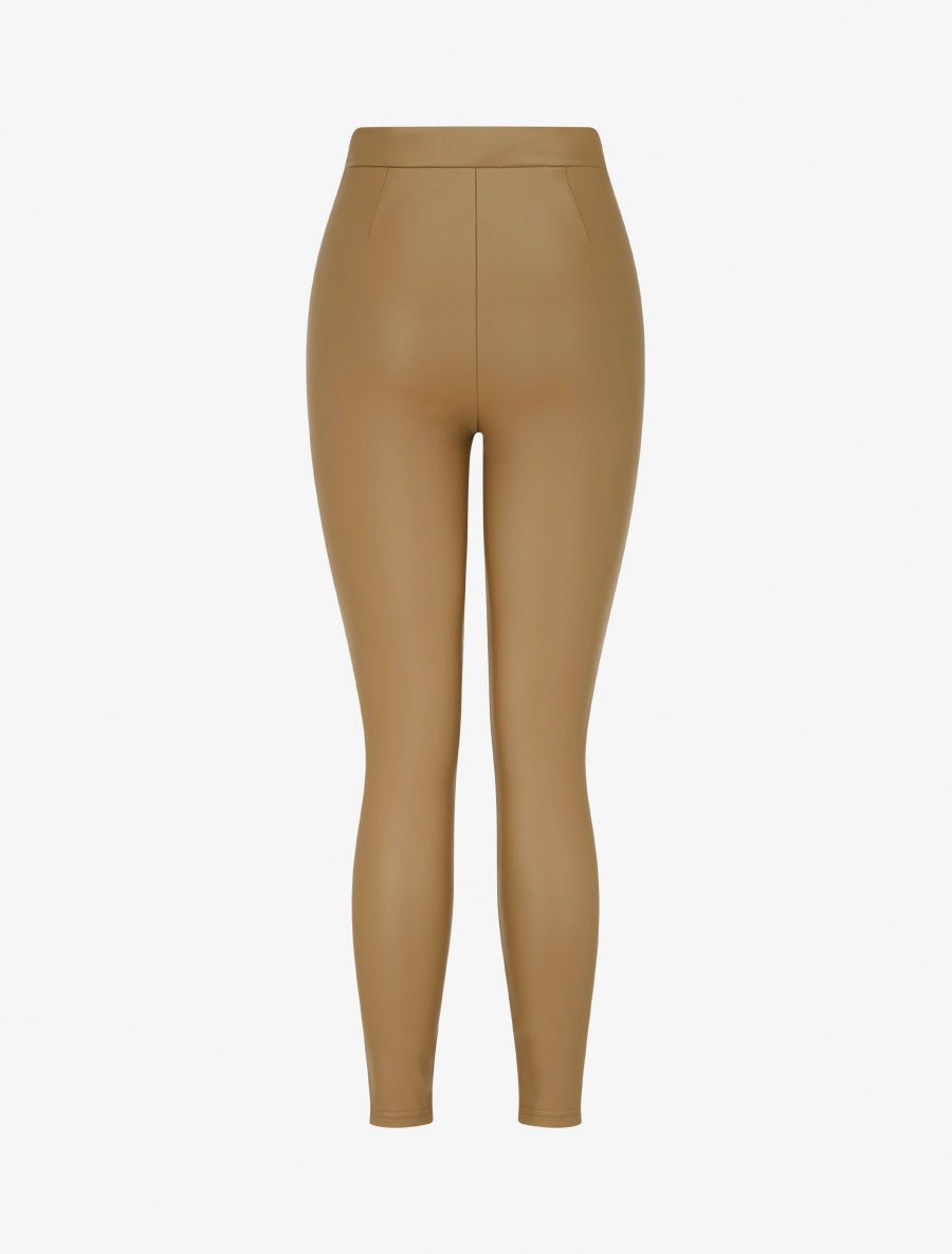 Legging skinny en simili - Camel - 1