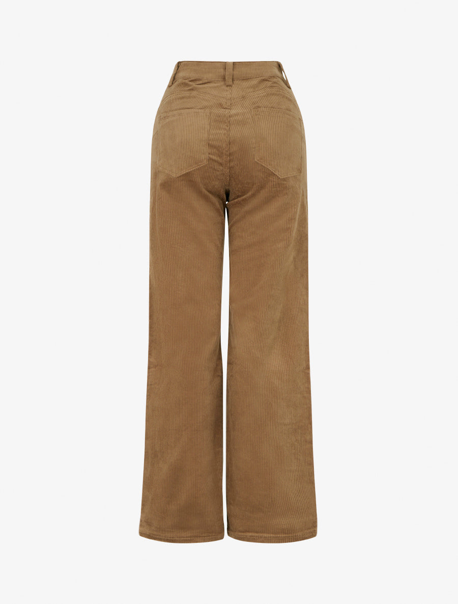 Pantalon push up côtelé effet velours - Camel - 2