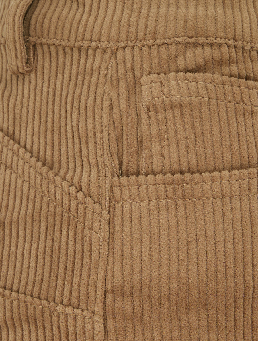 Pantalon push up côtelé effet velours - Camel - 3