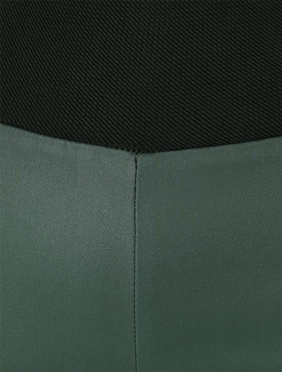 Legging uni en simili élastiqué - Vert sapin - 3