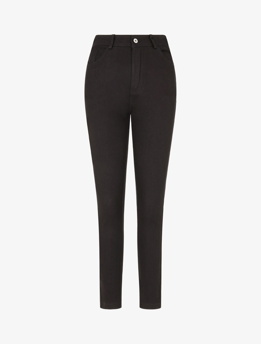 Jean taille haute coupe slim - Noir - 4