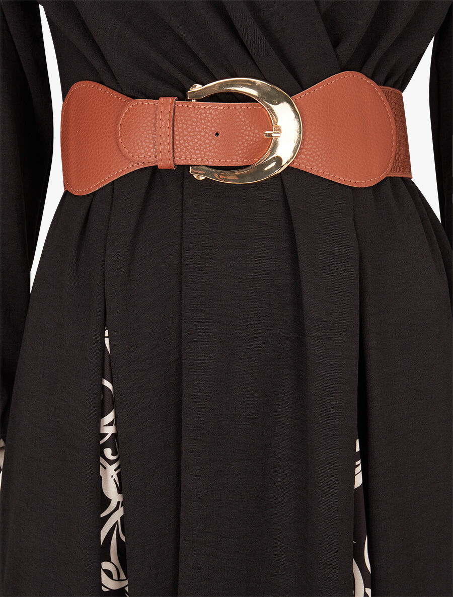 Robe longue à pans imprimé baroque - Noir - 3