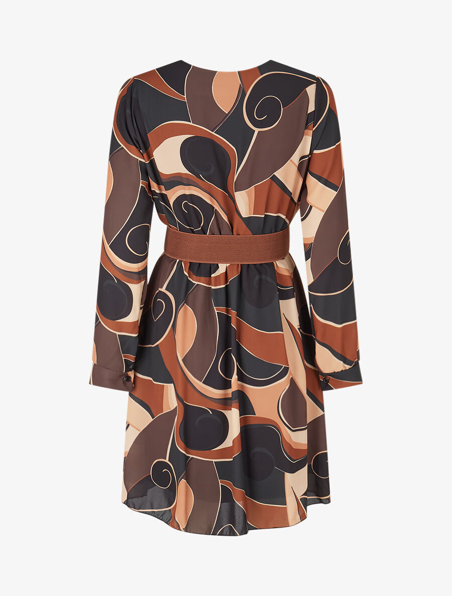 Robe patineuse imprimé graphique - Noir - 2