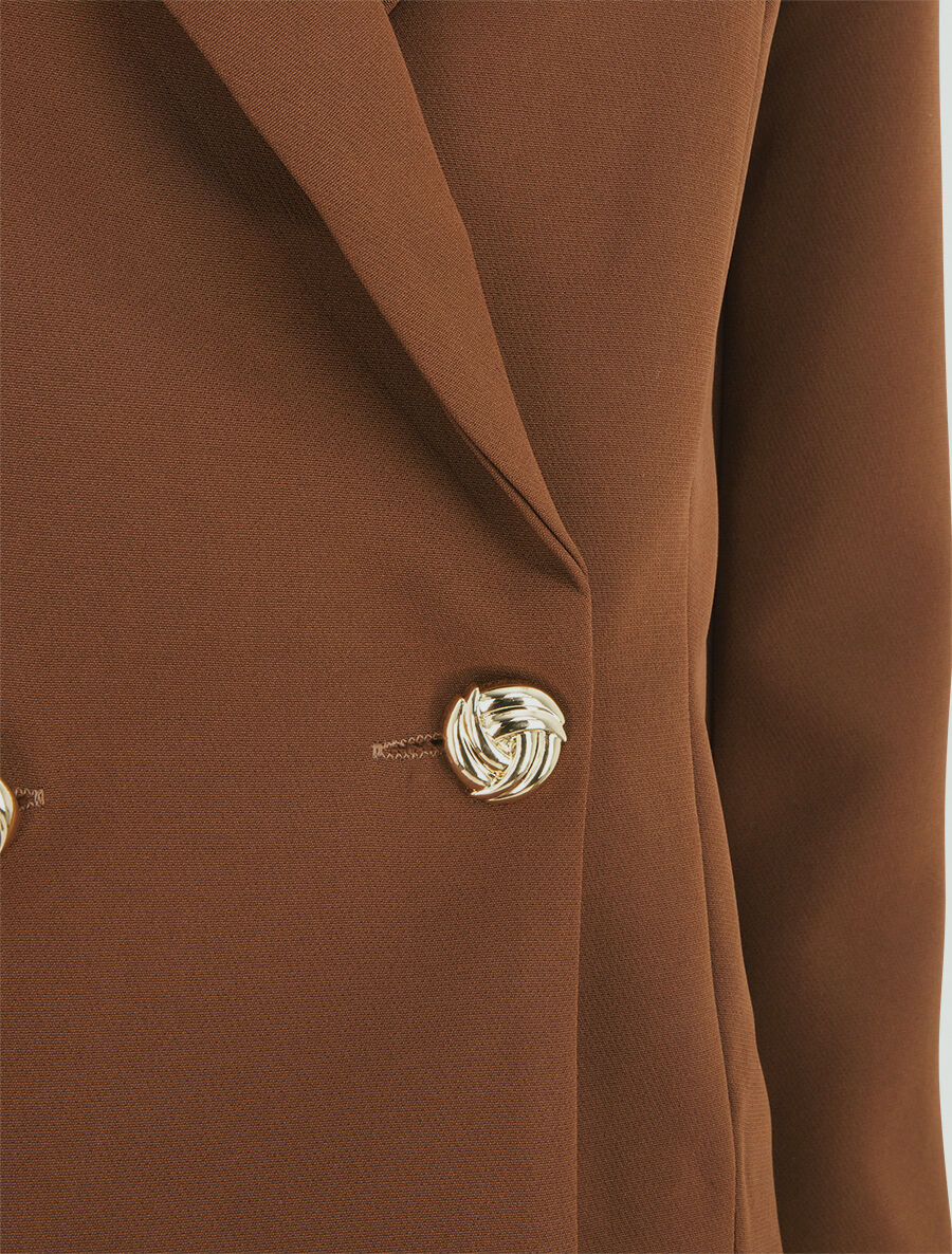 Veste courte unie - Marron - 3