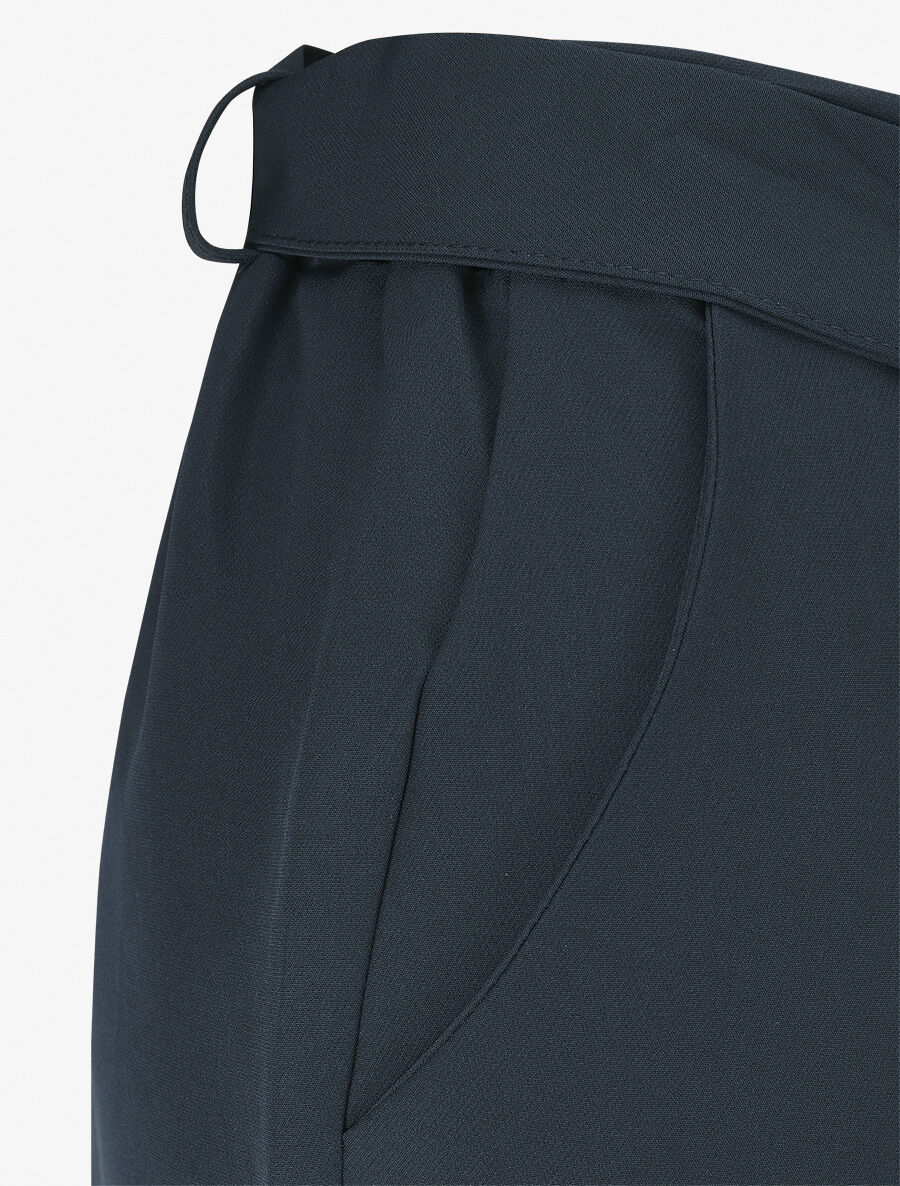 Pantalon ceinturé à taille élastiquée - Marine - 3