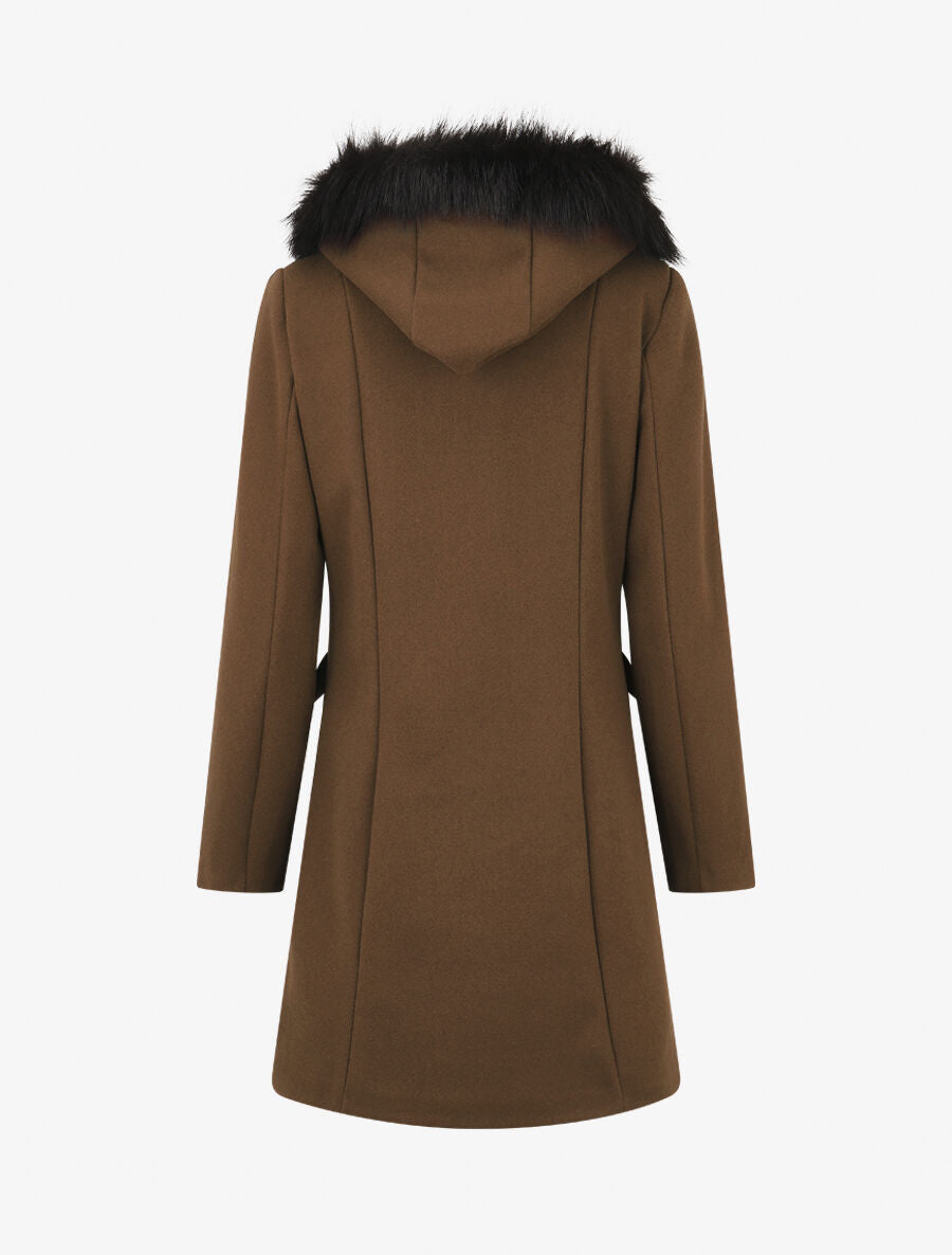 Manteau long unie zippée - Marron - 2