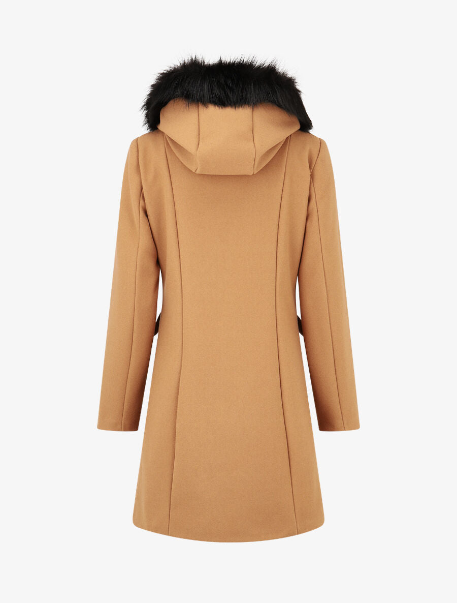 Manteau long unie zippée - Camel - 2