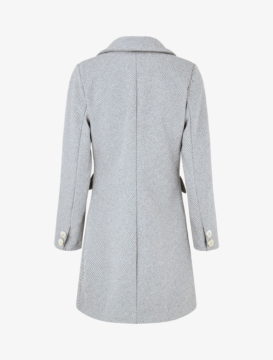 Manteau texturé à boutons décoratifs dorés - Gris/noir - 2