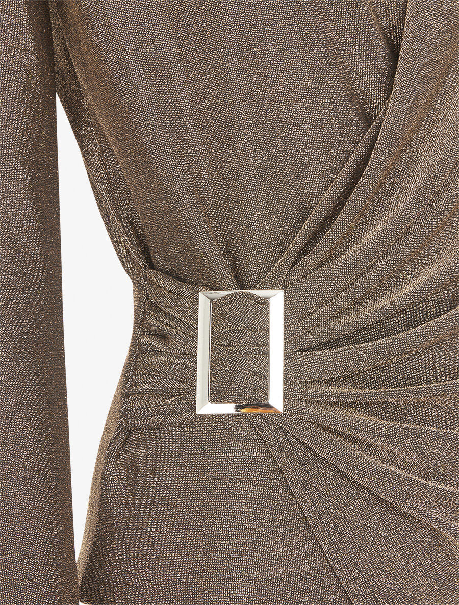 Top irisé à col cache-coeur - Or - 3