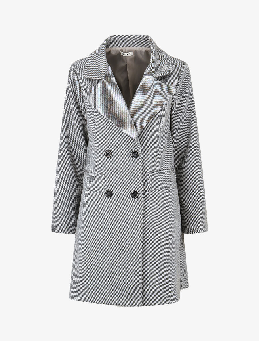 Manteau à capuche style sweat - Gris - 4