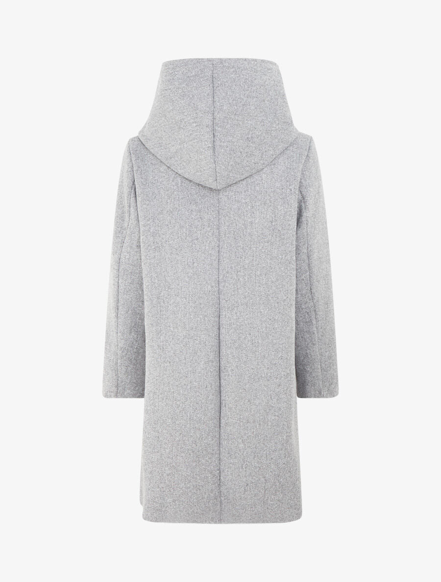 Manteau long uni à capuche - Gris - 2
