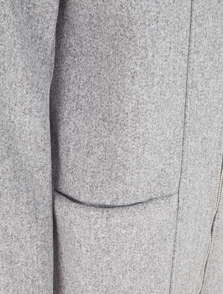 Manteau long uni à capuche - Gris - 3