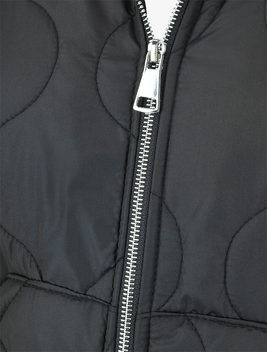 Manteau matelassé asymétrique à capuche - Noir - 3