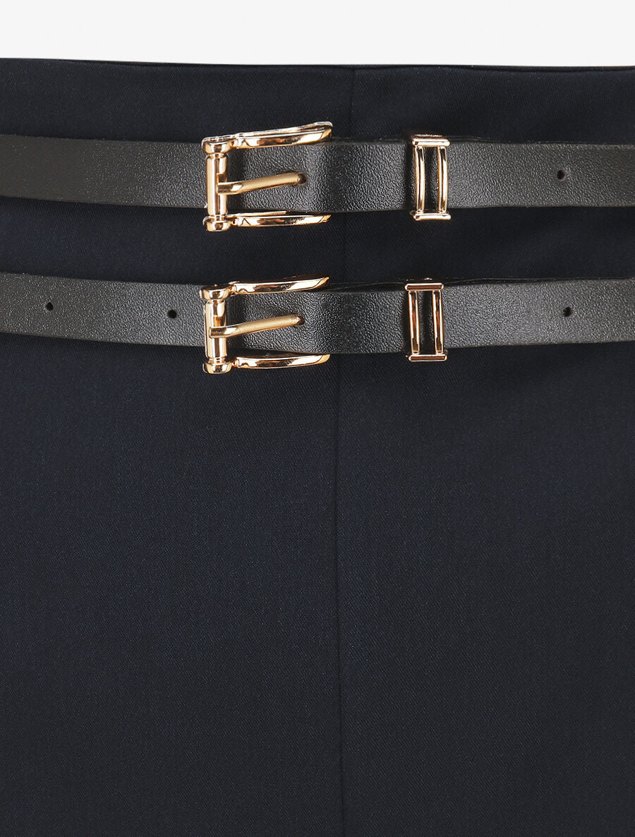 Pantalon droit à double passants - Marine - 3