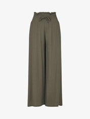 Pantalon fluide et texturé à taille haute - Kaki - 1