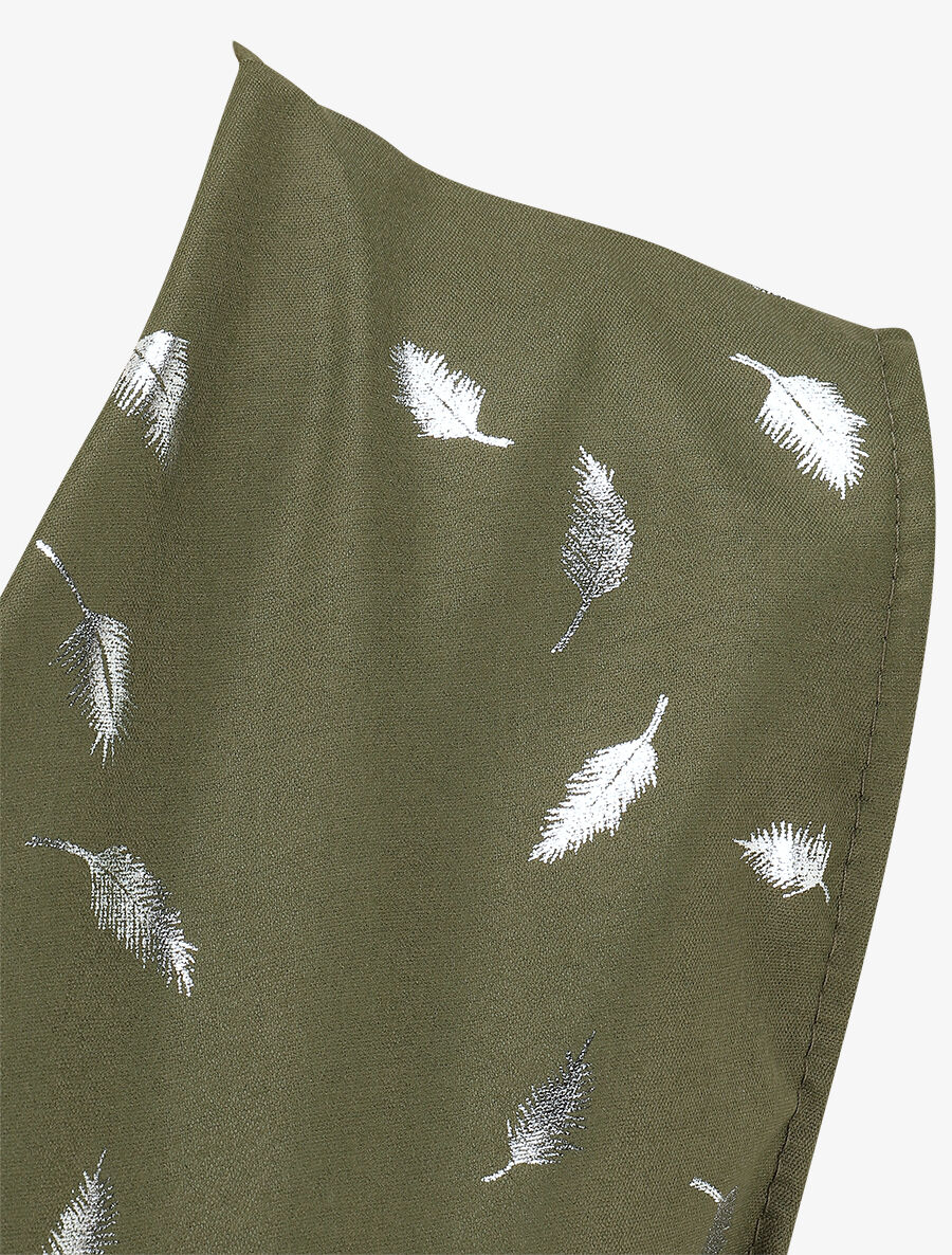 Top droit sans manches flocage plumes irisées - Kaki - 3