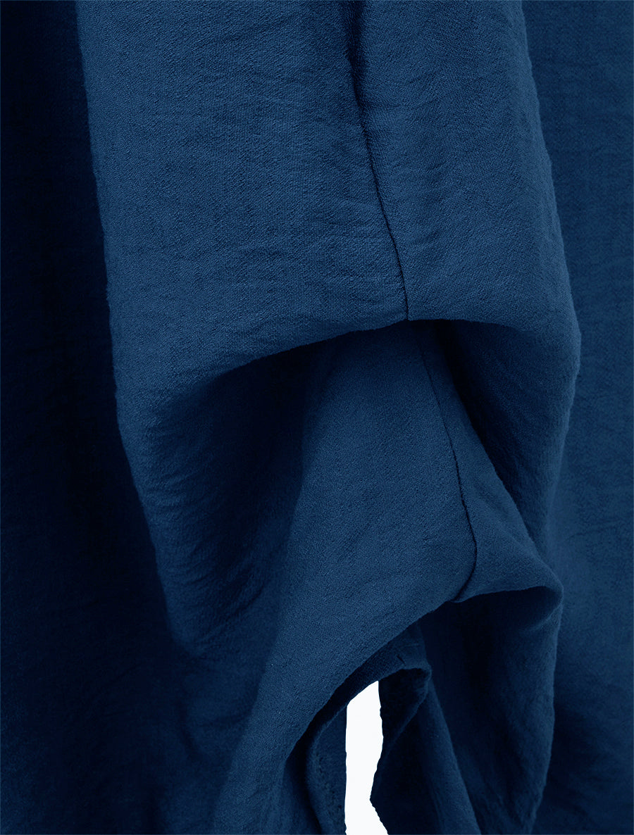 Langer Rock mit hoher Taille und ausgestelltem Schnitt - Blau