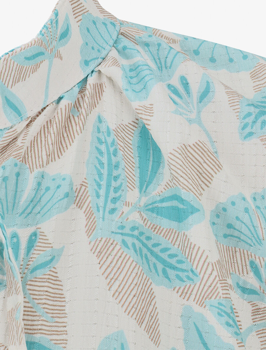 Top sans manches à imprimé feuilles - Turquoise - 3