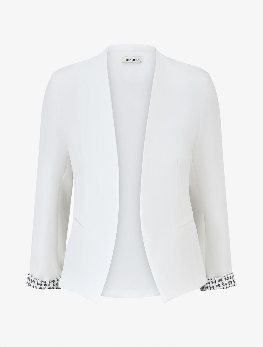 Veste droite à épaulettes - Blanc - 1