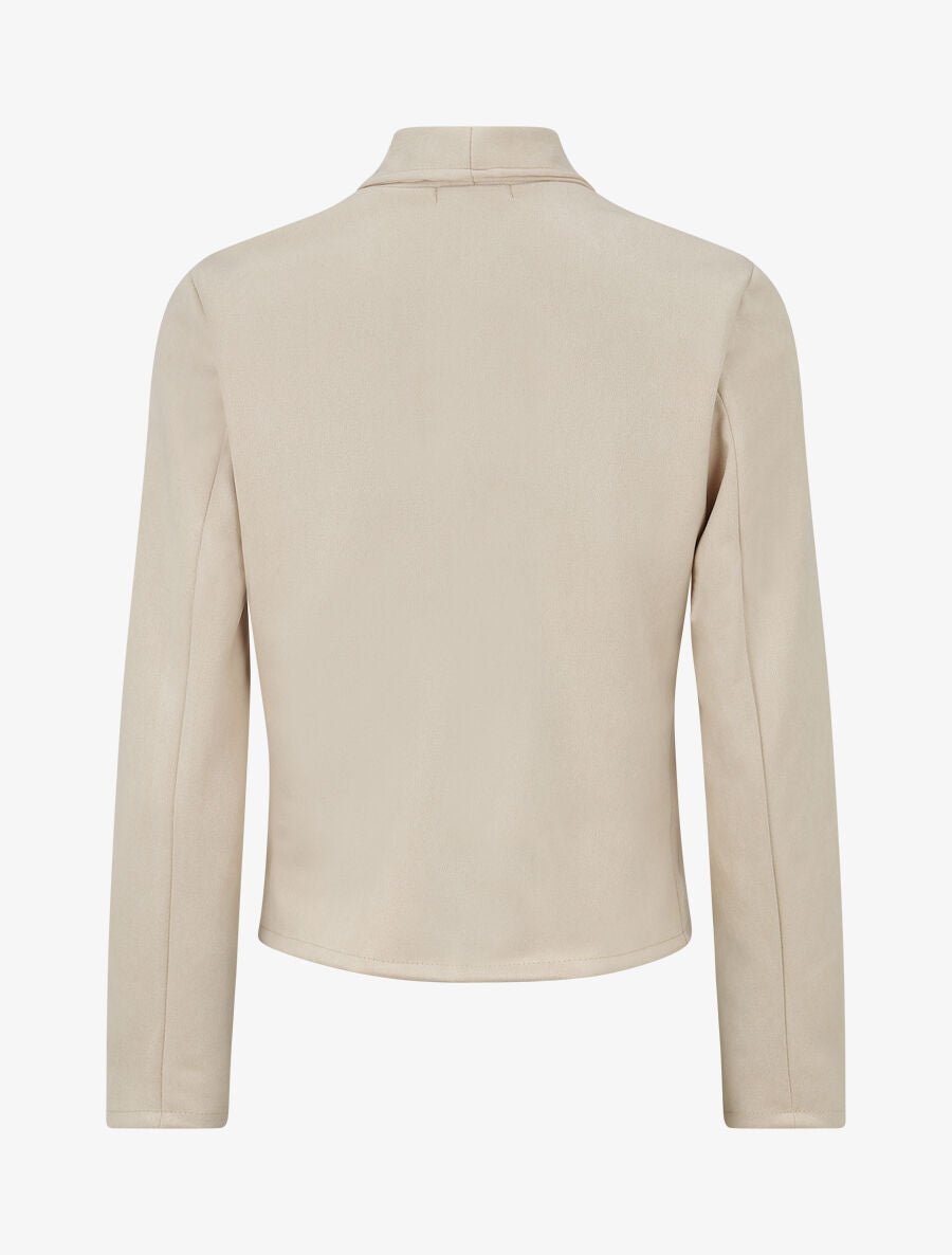 Veste en suédine à col châle - Beige - 2