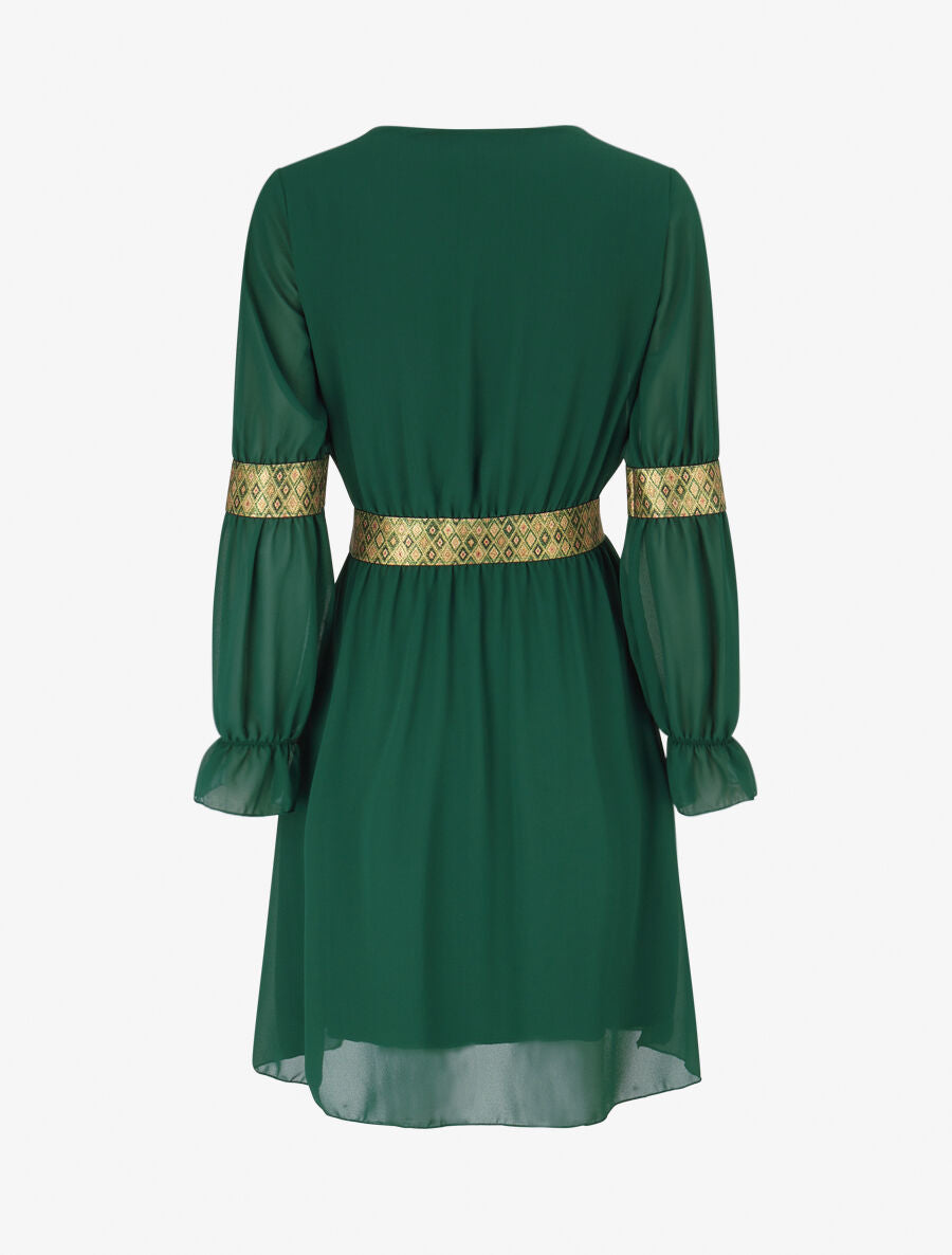 Robe patineuse à bandes irisées - Vert - 2