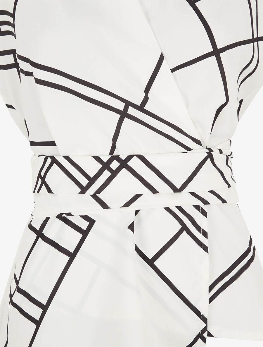 Top sans manches imprimé graphique - Blanc - 3