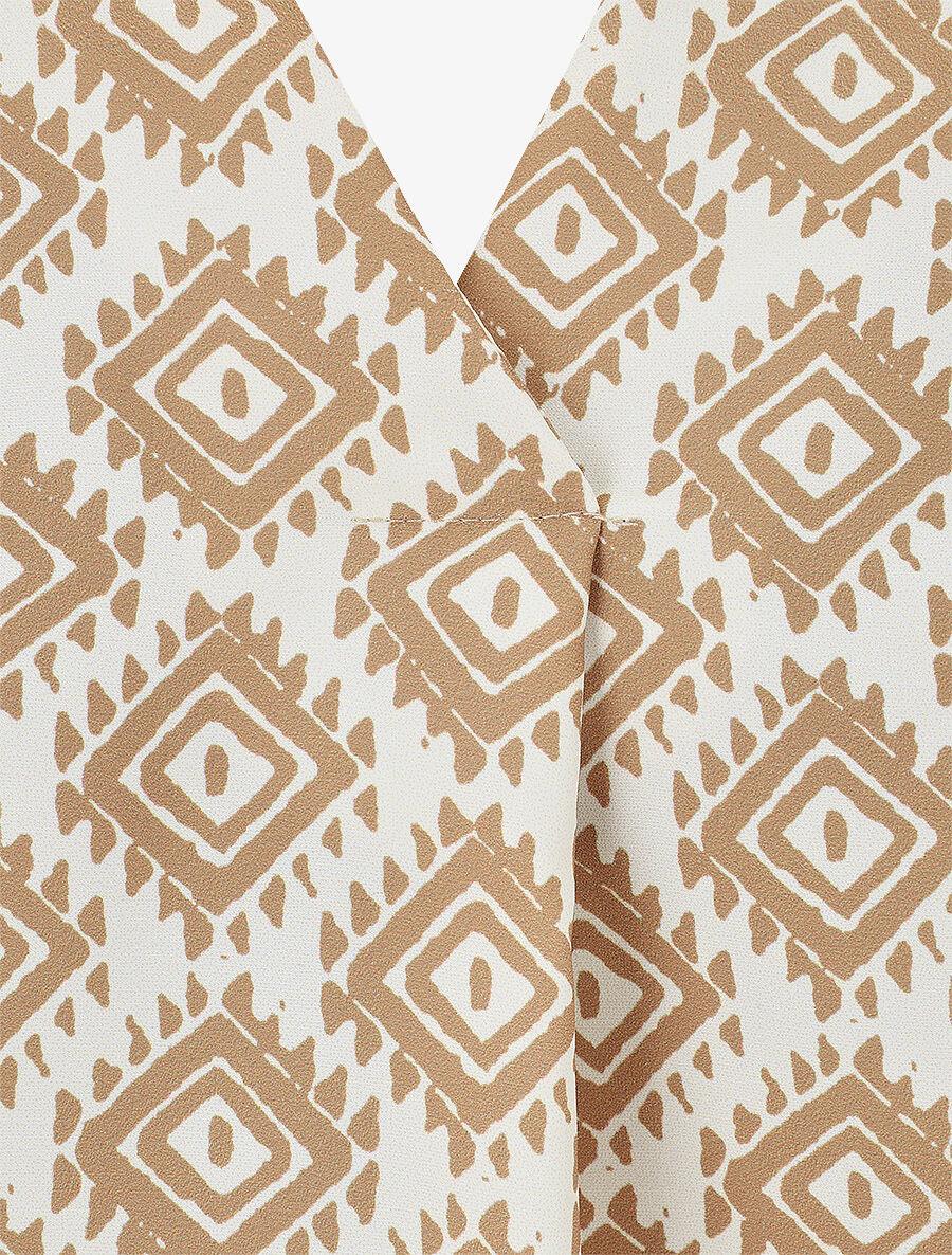 Blouse manches longues imprimé ikat - Camel - 3