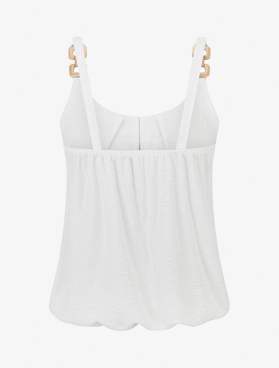 Top droit bretelles fantaisies - Blanc - 2