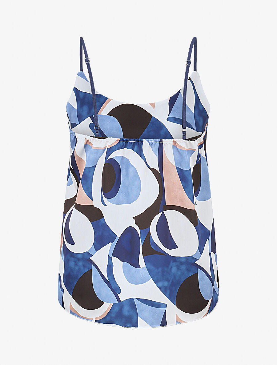 Caraco droit à imprimé abstrait - Marine - 2